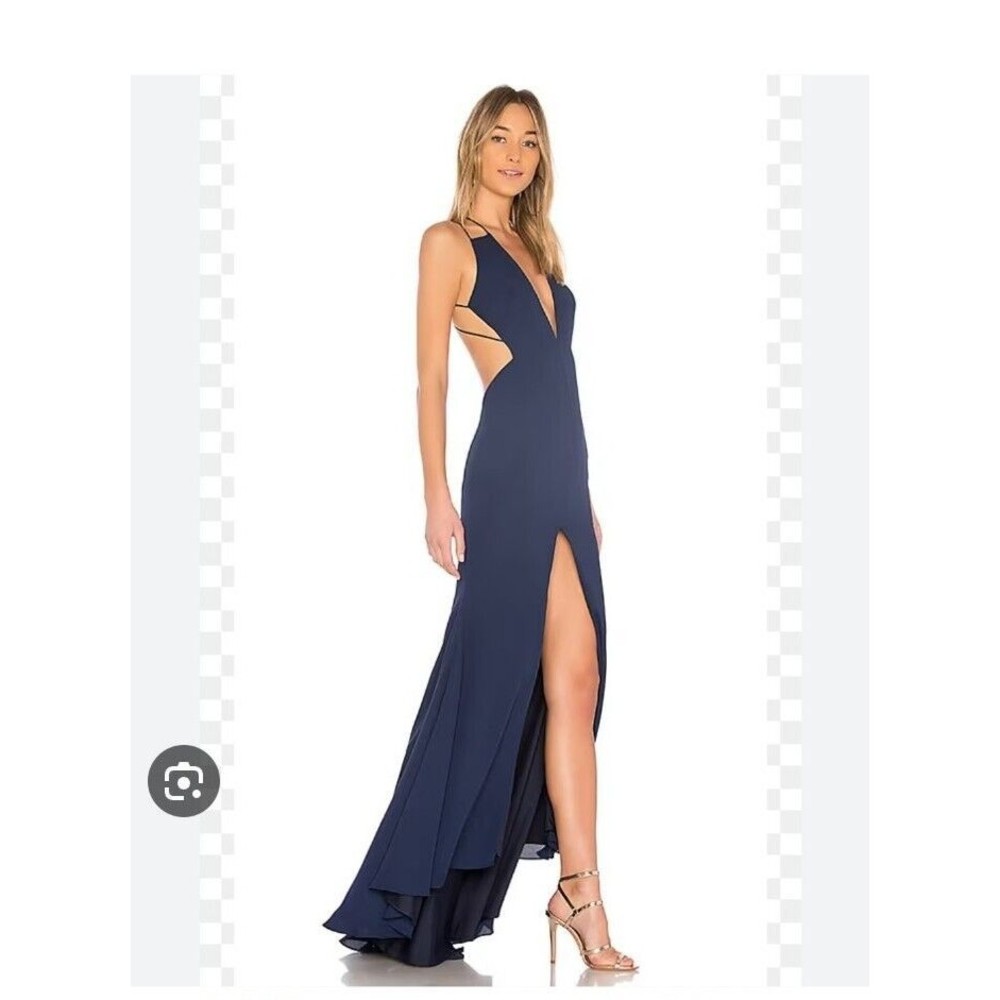 Fame and Partners Surreal Dress Womens Size 2 Navy Strappy Cut Out Formal NWT